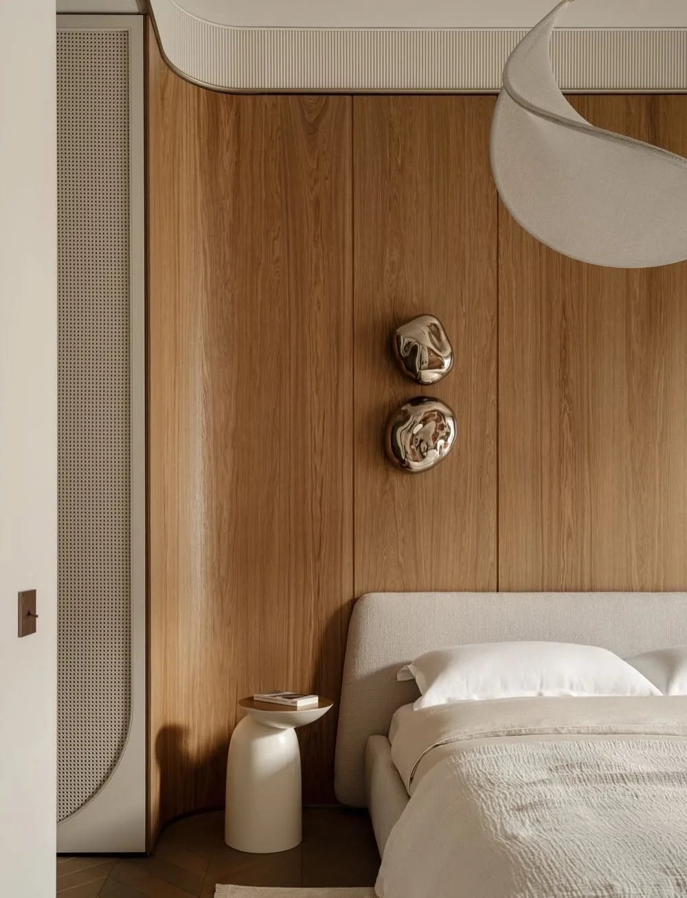 Base de cama tapizada de la colección Japandi de Mar de Baja — referencia de diseño 4